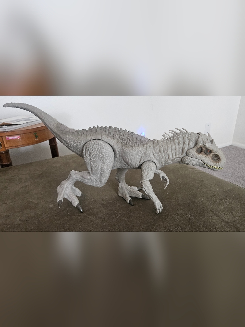 Gray Realistic Dinosaur Figure With Moving Limbs And Mouth